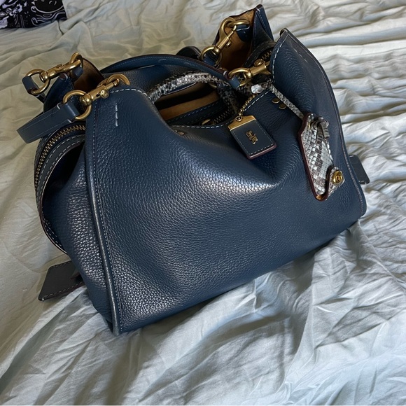Coach Rogue 30 Color Block Blue with Kisslock - Picture 1 of 7